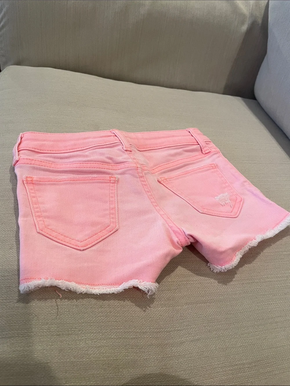 Pink Distressed Girl's Denim Shorts